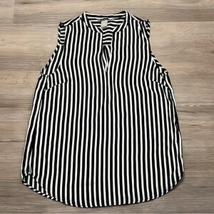 H&M Black and White Striped Blouse